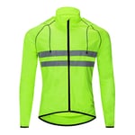 Veste Imperméable Cyclisme Homme,Veste à Manches Longues Réfléchissant Coupe-Vent Randonnée à Vélo Sécurité Veste De Running à l'eau Manteau Vêtements De Sport,pour Plein-a(Size:XXX-Grand,Color:Vert)