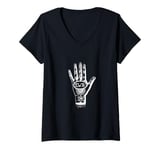 Womens Hand of Glory Sorcery Grimoire Grimoire Sigil Magick V-Neck T-Shirt