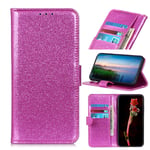 XFDSFDL® Protective Cover for Alcatel 1B 2020 5002D (5.5 Inch) PU Leather Flip Case Glitter Pattern with Built Stand Magnetic Closure Card Slot Wallet Shining Phone Shell Holster, Purple