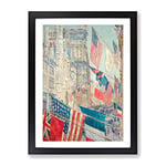 Allies Day In May By Childe Hassam Classic Painting Framed Wall Art Print, Ready to Hang Picture for Living Room Bedroom Home Office Décor, Black A3 (34 x 46 cm)