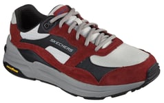 Skechers Mens Trainers Global Jogger Leather Lace Up burgundy UK Size