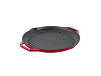 Grand_Feu Enameled Ribbed Cast Iron Frying Pan Red