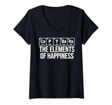 Womens Capybara The Elements Of Happiness Periodic Table Funny V-Neck T-Shirt