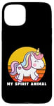 Coque pour iPhone 15 Plus Unicorn Is My Spirit Animal, licorne amusante, licorne arc-en-ciel