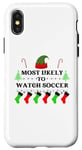 iPhone X/XS Most Likely To Watch Soccer Family Santa Elf Hat Case