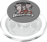 1st Wedding Anniversary Celebrating 1 Year Matching Gift PopSockets PopGrip for MagSafe