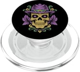 Mardi Gras Chapeau haut de forme tête de mort de la Nouvelle-Orléans Witch Doctor Priest PopSockets PopGrip pour MagSafe