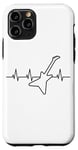 Coque pour iPhone 11 Pro Rock Music Heartbeat Guitare électrique pour guitariste