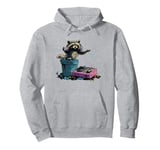 Funny Raccoon DJ with Boombox and Trash Party Pullover Hoodie