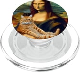 Mona Lisa tenant un chat Portrait d'art Peinture Kitty Cat PopSockets PopGrip pour MagSafe