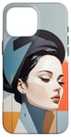 Coque pour iPhone 16 Pro Max Art géométrique de femme moderne - Silhouette abstraite