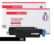 TONER 45807111 45807111 Noir x 2 Compatible pour OKI-NOPAN-INK OKI B 432 DN OKI B 512 DN OKI MB 492 dn OKI MB 562 dnw