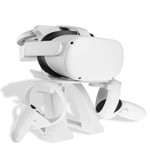 NEWZEROL 1 Set VR Stand Compatible for Oculus Quest, Oculus Quest2, Oculus Rift, Oculus Rift S, Valve Index, HTC VIVE, HTC VIVE Plus, HTC VIVE Pro VR Headset Stand, Controller Display Holder - White