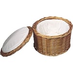 APS panier à oeufs, beige clair panier à oeufs, récipient à oeufs, saule solide, pour environ 20 oeufs, garde le contenu au chaud pendant longtemps grâce à la doublure en tissu, Ø 25 cm, hauteur 17.5 cm