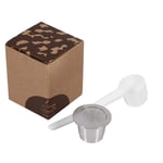 Stainless Steel Refillable Reusable Coffee Capsule Crema Coffee Capsules Pods with Spoon Compatible for Nespresso Machine