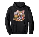 Cartoon kawaii fennec desert fox with fast food Pullover Hoodie