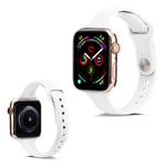 Apple Watch Series 5 44mm enkelt klockarmband i silikon - Vit