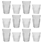 12pc Duralex Picardie Highball Glasses & Tumblers Set Clear Juice Cocktail Set