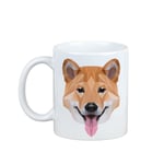 Shiba Inu - muki kuva ja geometrinen koira Art-Dog -tekstillä