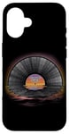 iPhone 16 Retro Vintage Vinyl Sunset Reflection LP Vinyl Record Case