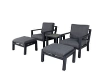 Loungeset Cello Baku I Svart Aluminium