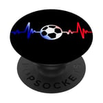 Battement de cœur football pour passionné de foot - France PopSockets PopGrip Adhésif