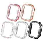 NewWays 5 Pack Women Bling Case 40mm Compatible with Apple Watch Series 6/5/4/SE(2024-2020) Without Protective Film,Overall Protective Diamond Cases for iWatch 40mm,5 Colors