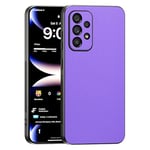 TAUYN Coque pour Samsung Galaxy A23 5G/4G, Ultra-Fin Premium PU Cuir Back et Monture en Silicone Souple Etui, Antichoc, Anti-Rayures Bumper Housse. - Violet