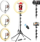 12"" Ring Light Professionnel Avec Trépied Grand, [Mise À Niveau] 1M77/69.5"" Trepied Smartphone Lumineux, Selfie Led Anneau Lumière Pour Maquillage[VID063795]