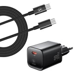 SiGN Extreme Fast Charger til Samsung S20/S21/S22/S23/Ultra/Plus/FE 20W USB-C strømadapter + kabel 2m, 30W - Sort