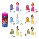 Mattel Disney Princess Toys, Royal Color Reveal Doll with 6 Unboxing Surprises, Party Series with Celebration Accessories, Inspired by Disney Movies, HPX39