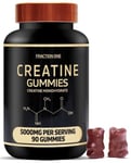 Fraction One Creatine Gummies 5000mg 90 Gummies 45 Days Supply Creatine Monohydrate Gummies - Berry Flavoured Creatine - Pre Workout Gym Supplement for Men & Women - Vegan Chews Chewable Max Strength