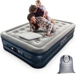 IDOO Double Size Air Bed, Inflatable Mattress Built-In Pump, Quick 3-Min Inflate