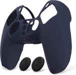 Housse En Silicone Pour Ps5 Manette,Housse De Protection Antidérapante Avec Capuchon Joystick Pour Ps5 Cover En Silicone Autocollant Pour Ps5-Bleu(Pure Série)