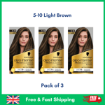 Schwarzkopf Oleo Intense Permanent Hair Dye Colour -5-10 LIGHT BROWN - Pack of 3