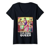 Womens The Anime Queen Vintage Cartoon Manga Girls Anime V-Neck T-Shirt