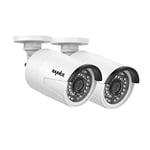 SANNCE POE CCTV Camera 3MP Home Outdoor 3.6mm Lens 36pcs IR-LED IP66 Weatherproof Metal Casing Camera 2 Pack