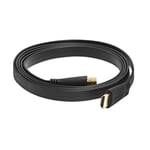 HDMI Cable HD 4k v2.0 High Speed 2160p Flat Lead 2m long for TV Console Monitor