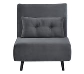 Fauteuil MARLA convertible tissu gris foncé