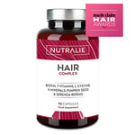 Hair Vitamins - Anti-Hair Loss + Hair Growth + Nails Vitamins - [Award 2022] - Biotin + Zinc + Selenium - Hair Skin and Nail Vitamins with L-Cysteine - Hair Supplement - 90 Capsules - Nutralie