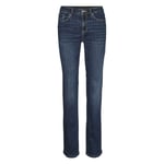 Jean coupe regular fit FEMME Vero Moda en coton mélangé bleu indigo délavé taille haute