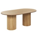 Table de Repas Ovale 180 x 100 cm en MDF et Bois d'Hévéa Bois Clair Sheridan