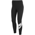 Nike Womens Large Swoosh Logo Black Leggings material_cotton - Size Small