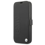 Téléphone BMW IPHONE 13 Pro Coque Type Portefeuille Cuir Véritable Noir