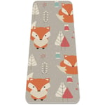 BestIdeas Yoga Mat Little Fox Surrounded by Flowers for Yoga, Pilates, Floor Exercise Men Women Girls Boys Children Beginner Non-slip Design