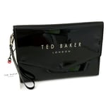 TED BAKER Black Envelope Clutch Bag | Womens Handbag Shiny Wristlet Purse | New