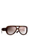 CHANEL Pilot Sunglasses CH5423B Striped Brown/Mirror Beige