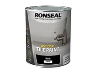 Ronseal One Coat Tile Paint Black Satin 750ml,RSLOCTPBS750