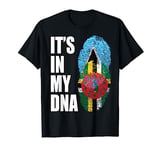 Saint Lucian And Dominican Vintage Heritage DNA Flag T-Shirt