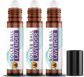 Lavender Essential Oil Aromatherapy Roll On, 3 X 10Ml | Roller Ball Essential Oi